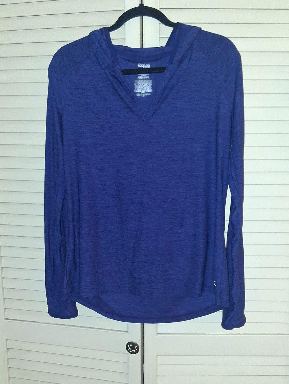 Danskin Women's Royal Blue Lightweight Hooded Long-Sleeve Top